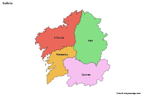 Contoh Peta untuk Galicia (berwarna)