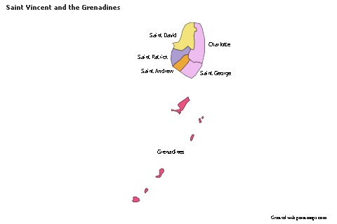 Sample Maps for Saint Vincent and the Grenadines (colored)