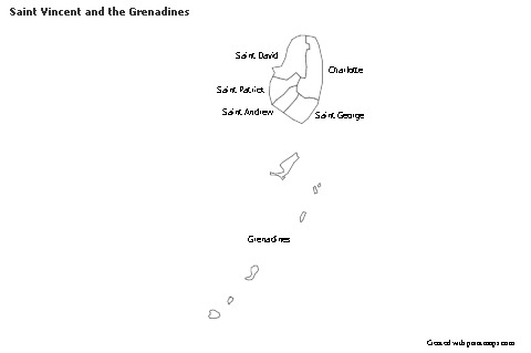 Sample Maps for Saint Vincent and the Grenadines (black-white)
