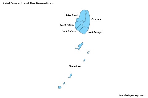 Sample Maps for Saint Vincent and the Grenadines (blue)