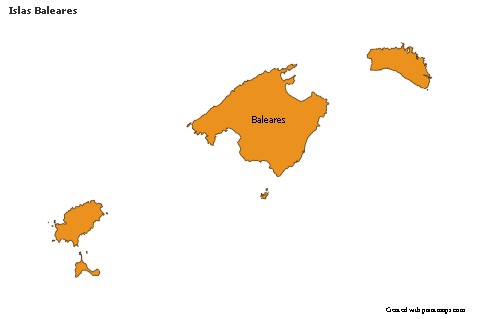 Mapas de muestra para Islas Baleares (coloreado)