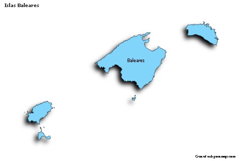 Mapas de muestra para Islas Baleares (azul,sombrío)