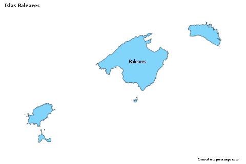 Mapas de muestra para Islas Baleares (azul)