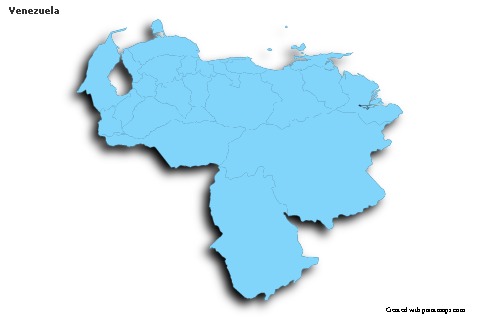 Sample Maps for Venezuela (blue,outline,shadowy)
