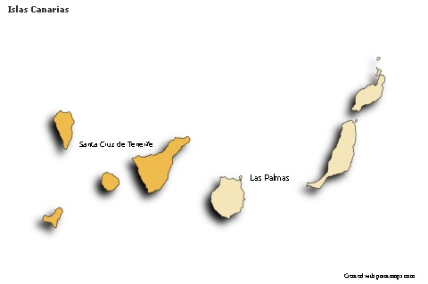 Sample Maps for Islas Canarias (colored,shadowy)