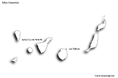 Sample Maps for Islas Canarias (black-white,shadowy)