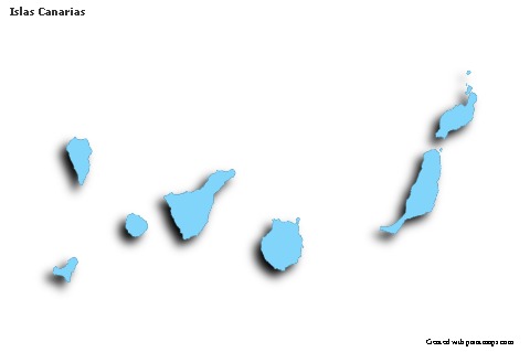 Sample Maps for Islas Canarias (blue,outline,shadowy)