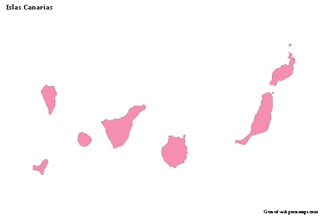 Sample Maps for Islas Canarias (pink,outline)