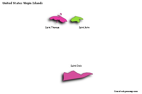 Sample Maps for United States Virgin Islands (colored,shadowy)