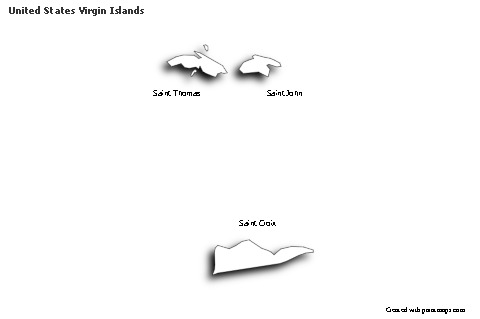 Sample Maps for United States Virgin Islands (black-white,shadowy)