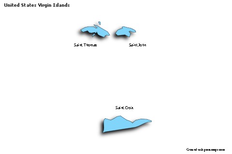Sample Maps for United States Virgin Islands (blue,shadowy)