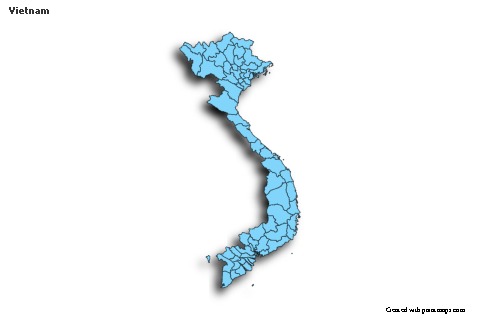Sample Maps for Vietnam (blue,shadowy)