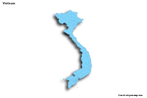 Sample Maps for Vietnam (blue,outline,shadowy)