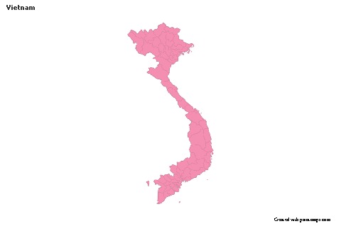 Sample Maps for Vietnam (pink,outline)