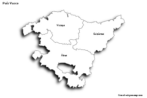 País Vasco için Örnek Haritalar (siyah-beyaz,gölgeli)