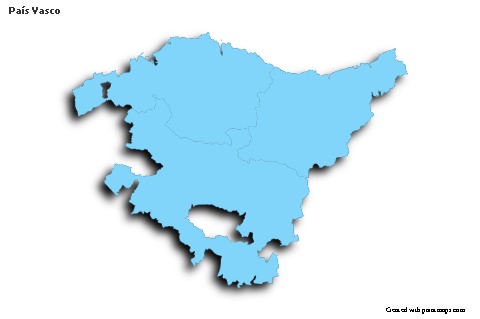 País Vasco için Örnek Haritalar (mavi,anahat,gölgeli)