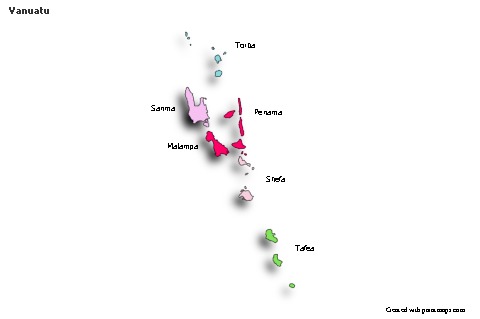 Sample Maps for Vanuatu (colored,shadowy)