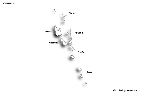 Sample Maps for Vanuatu (black-white,shadowy)