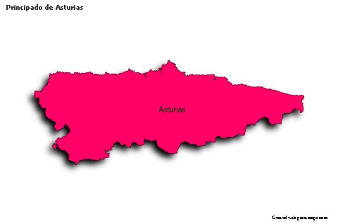 Contoh Peta untuk Principado de Asturias (berwarna,bayangan)