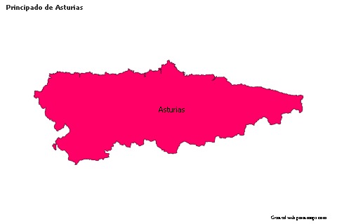 Contoh Peta untuk Principado de Asturias (berwarna)
