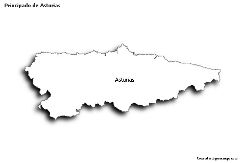 Contoh Peta untuk Principado de Asturias (hitam-putih,bayangan)