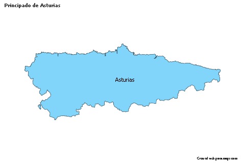 Contoh Peta untuk Principado de Asturias (biru)