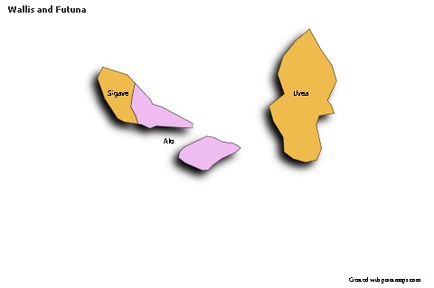 Sample Maps for Wallis and Futuna (colored,shadowy)