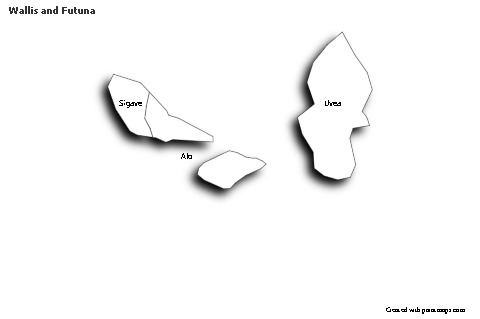 Sample Maps for Wallis and Futuna (black-white,shadowy)