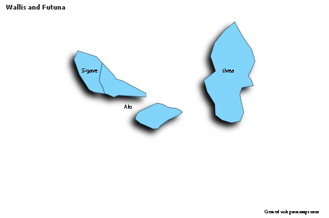 Sample Maps for Wallis and Futuna (blue,shadowy)