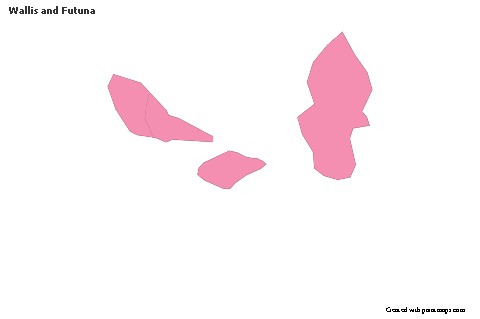 Sample Maps for Wallis and Futuna (pink,outline)