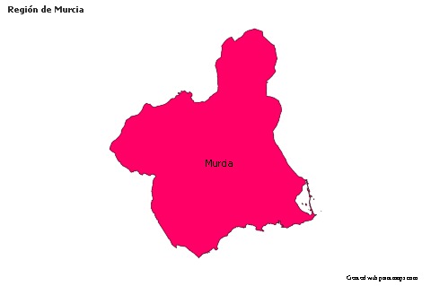 Contoh Peta untuk Región de Murcia (berwarna)