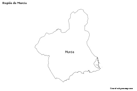Contoh Peta untuk Región de Murcia (hitam-putih)