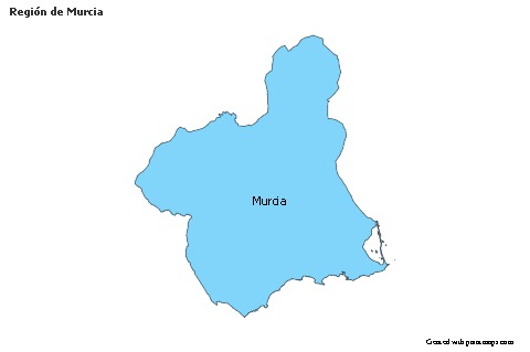 Contoh Peta untuk Región de Murcia (biru)