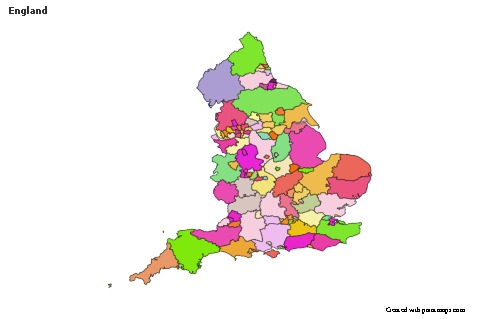 Contoh Peta untuk England (berwarna)