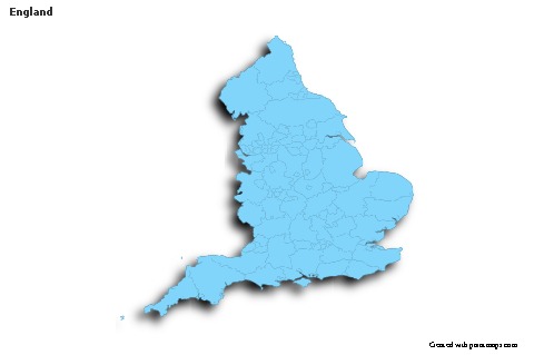 Contoh Peta untuk England (biru,garis luar,bayangan)