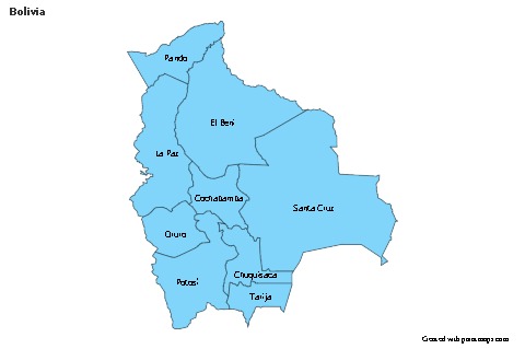 Mapas de muestra para Bolivia (azul)