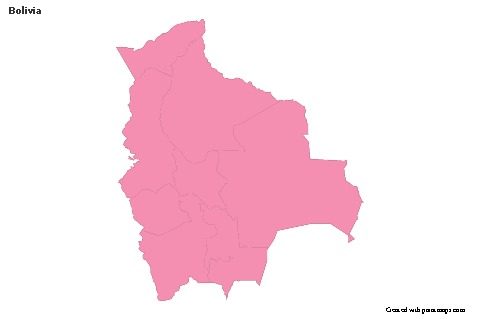 Mapas de muestra para Bolivia (rosa,contorno)