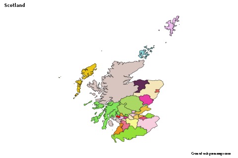 Scotland için Örnek Haritalar (renkli)