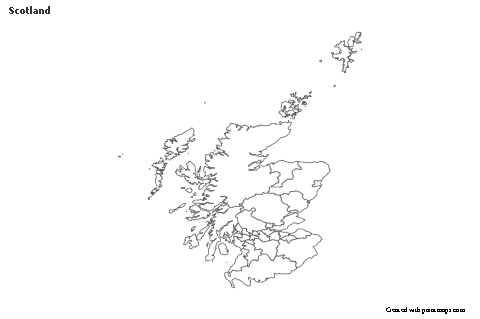 Scotland için Örnek Haritalar (siyah-beyaz)