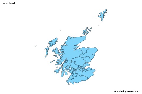 Scotland için Örnek Haritalar (mavi)