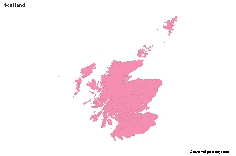 Scotland için Örnek Haritalar (pembe,anahat)