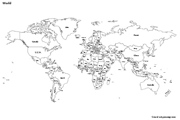 Sample Maps for World (black-white)