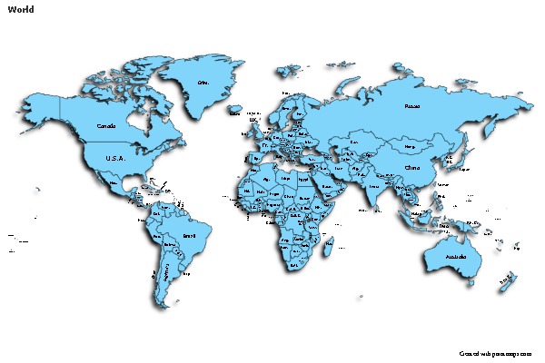 Sample Maps for World (blue,shadowy)