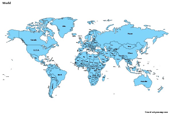 Sample Maps for World (blue)