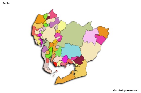 Mapas de muestra para Aichi (coloreado,sombrío)