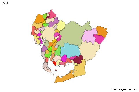 Mapas de muestra para Aichi (coloreado)