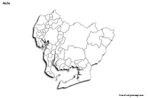 Mapas de muestra para Aichi (blanco-negro,sombrío)