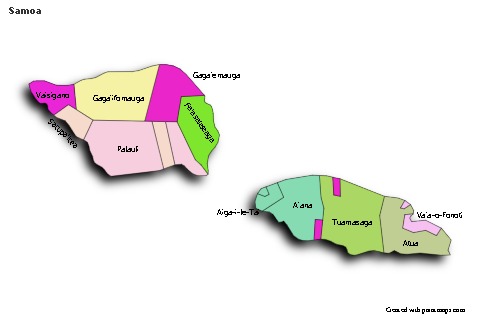 Sample Maps for Samoa (colored,shadowy)