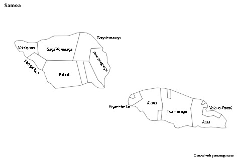 Sample Maps for Samoa (blue,shadowy)