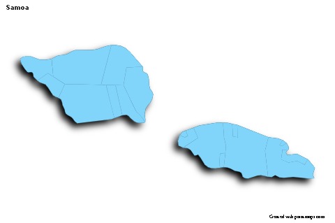 Sample Maps for Samoa (blue,outline,shadowy)
